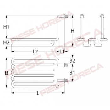 Rezistenta 3000W  friteuza RM-GASTRO, COOKMAX